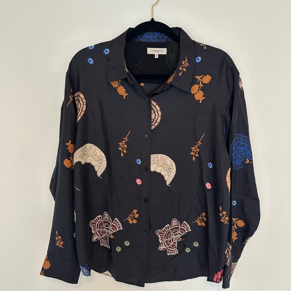 Rae Bohemia Bloom Silk Twill Shirt - Lafayette 148 New York